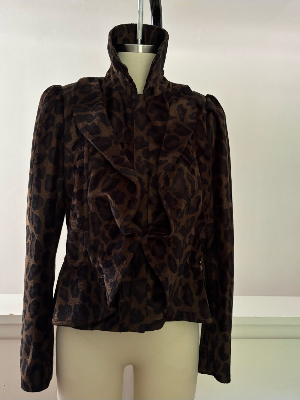 Leopard Print Brown Blazer Jacket